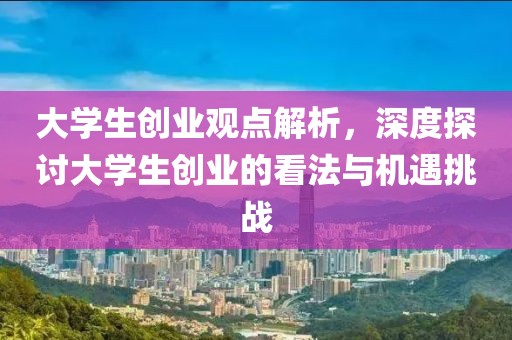 大学生创业观点解析，深度探讨大学生创业的看法与机遇挑战