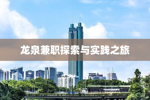 龙泉兼职探索与实践之旅