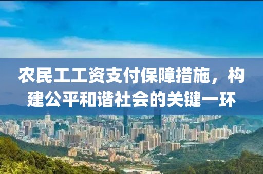 农民工工资支付保障措施，构建公平和谐社会的关键一环