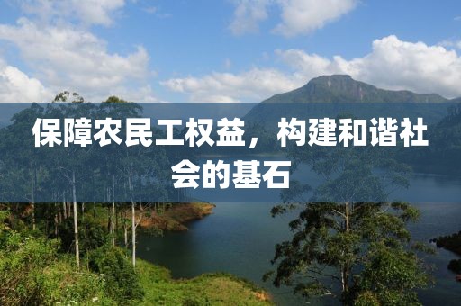 保障农民工权益，构建和谐社会的基石